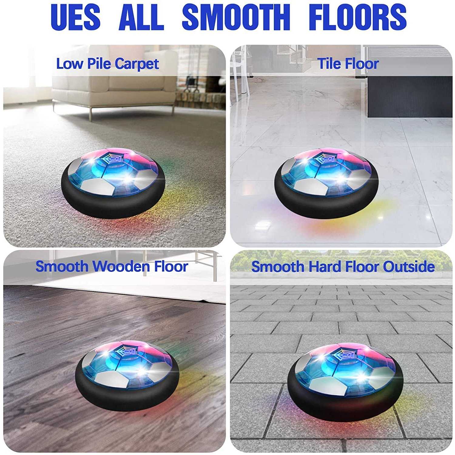 Nazano 3-in-1 Hover Hockey Soccer Ball Kids Toys Set Led Lights Floating Air Football - Image 5