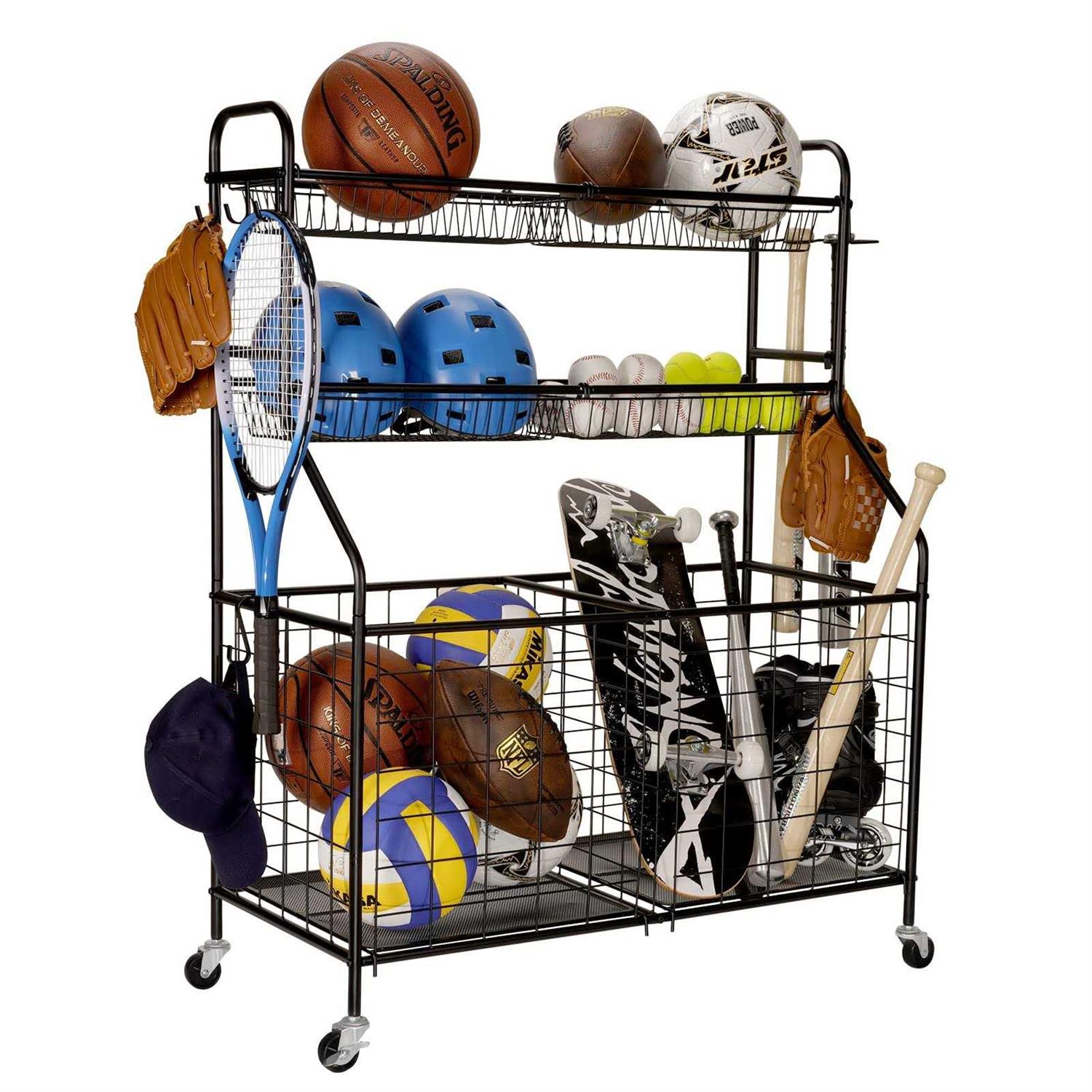 Kinghouse Garage Sports Equipment Organizer Ball Storage Rack Toy Storage