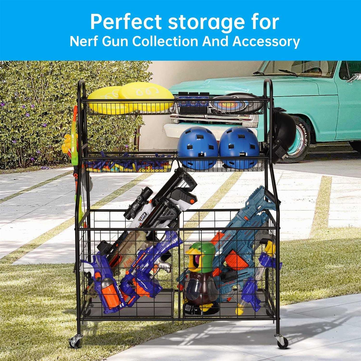 Kinghouse Garage Sports Equipment Organizer Ball Storage Rack Toy Storage - Image 3