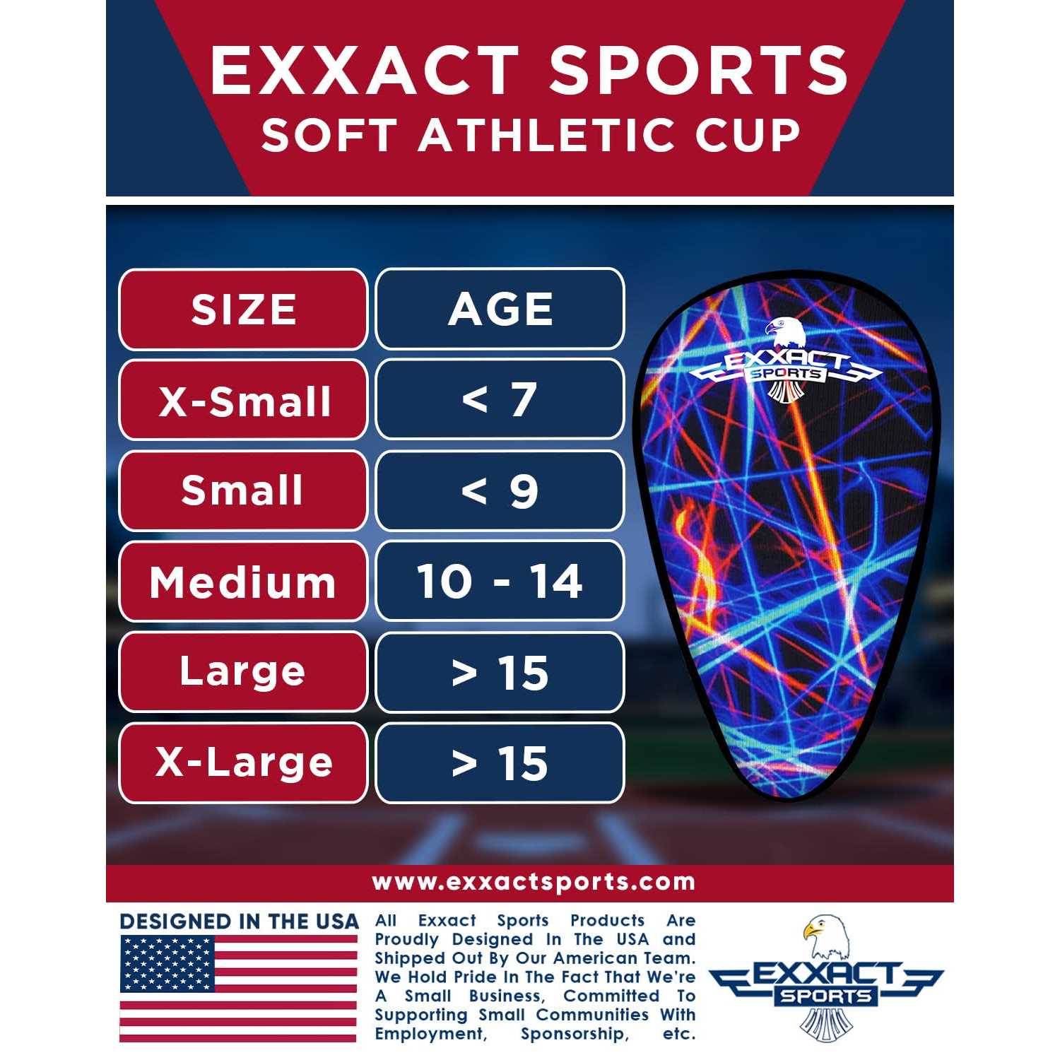 Exxact Sports Lightweight Athletic Cup Mens & Boys with Soft Rim Comfort for Superior Support - Image 3