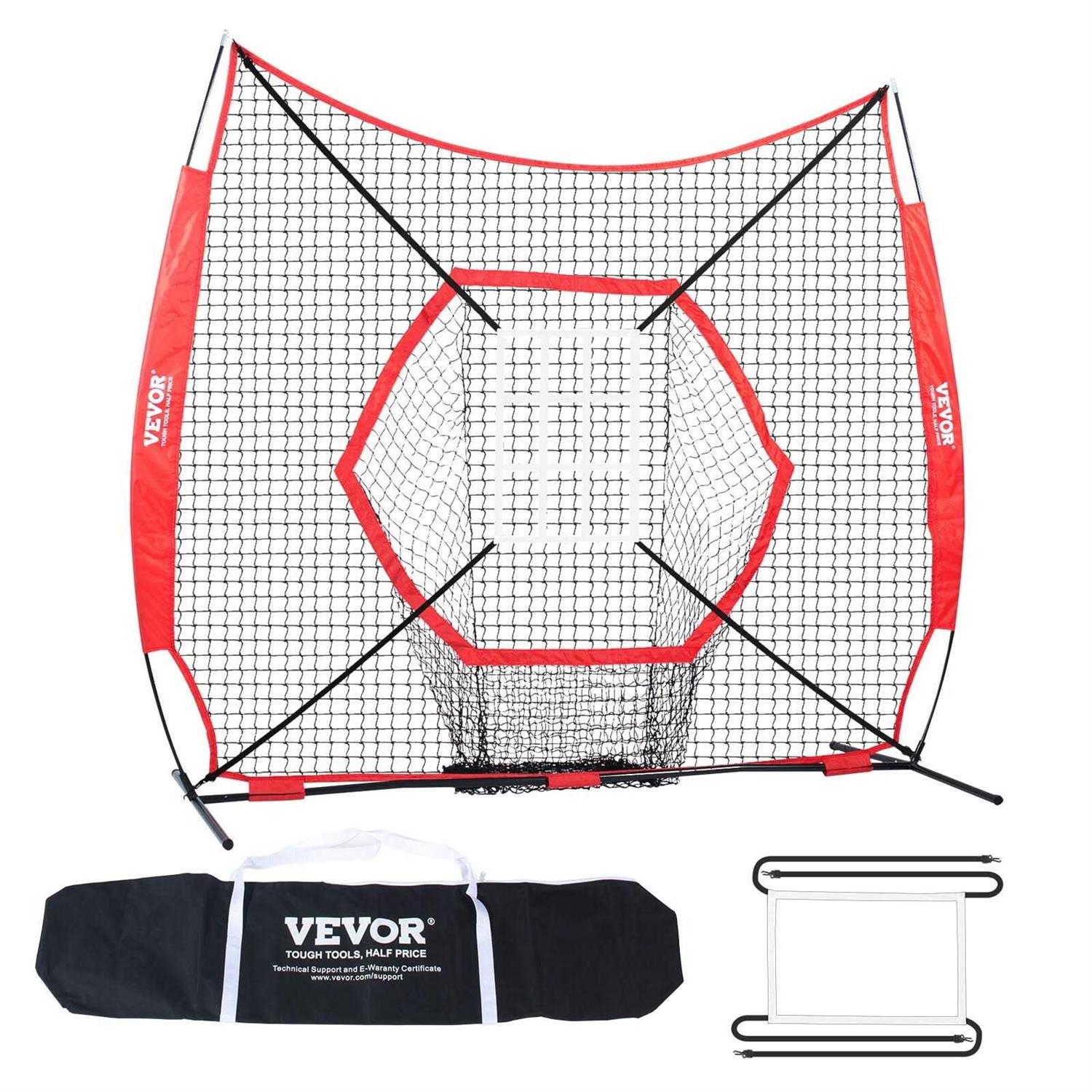 VEVOR 7 x 7 ft. Baseball Portable Softball Practice Net for Hitting Catching Pitching - Image 5