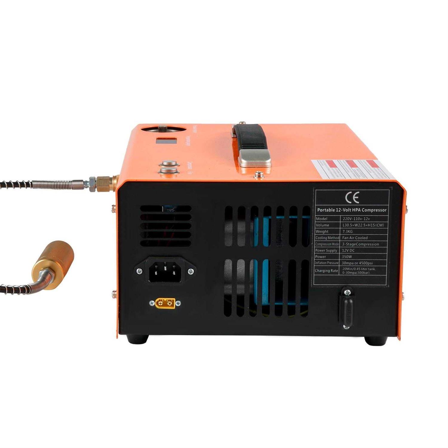 VEVORbrand PCP Air Compressor 4500Psi Portable PCP Compressor 12V DC 110V/220V AC PCP Airgun Compressor Auto-stop - Image 3