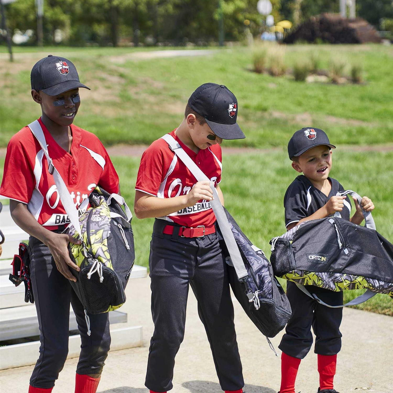 Ortiz34 Youth Bat Bag David Ortiz's Baseball T-Ball Softball Equipment Bag for Youth & Kids Includes Vented Compartment - Image 5
