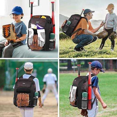JCDOBEST Baseball Backpack Baseball Bag with USB Charging Port - Image 2