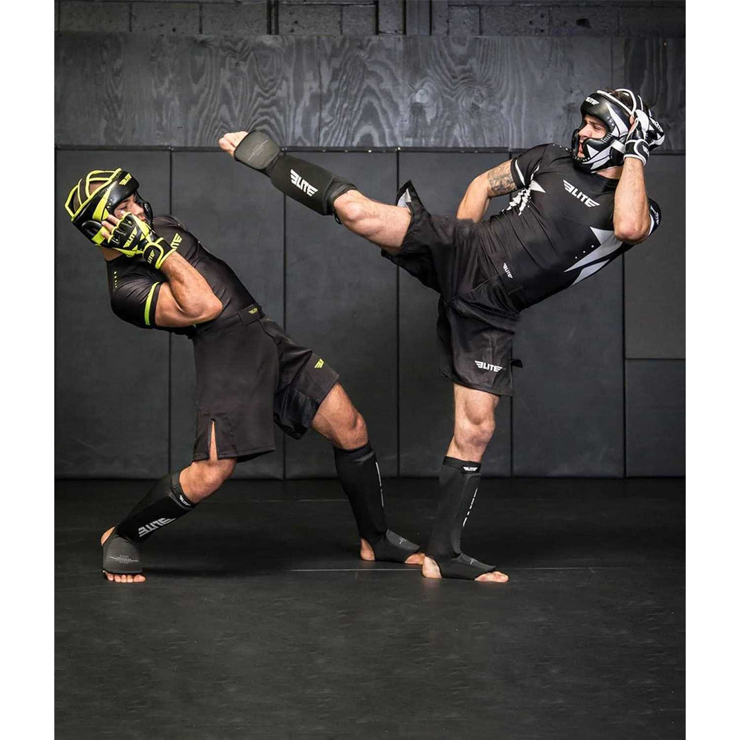 Muay Thai MMA Kickboxing shin Guards Elite Sports Instep Guard Sparring Protective Leg shin Kick Pads for Adults - Image 3