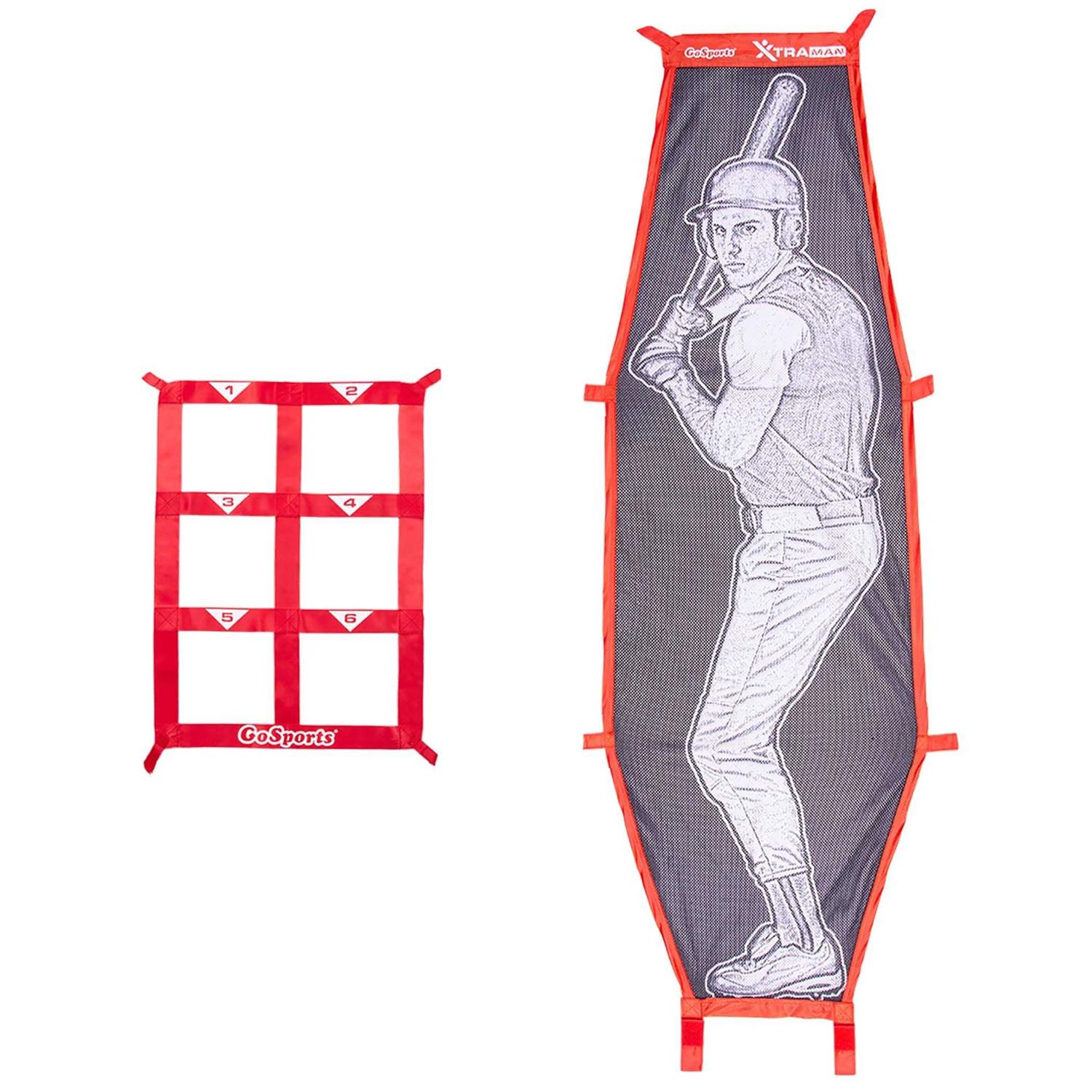 GoSports Xtraman Batter Target & Strike Zone Baseball & Softball Pitching Kit