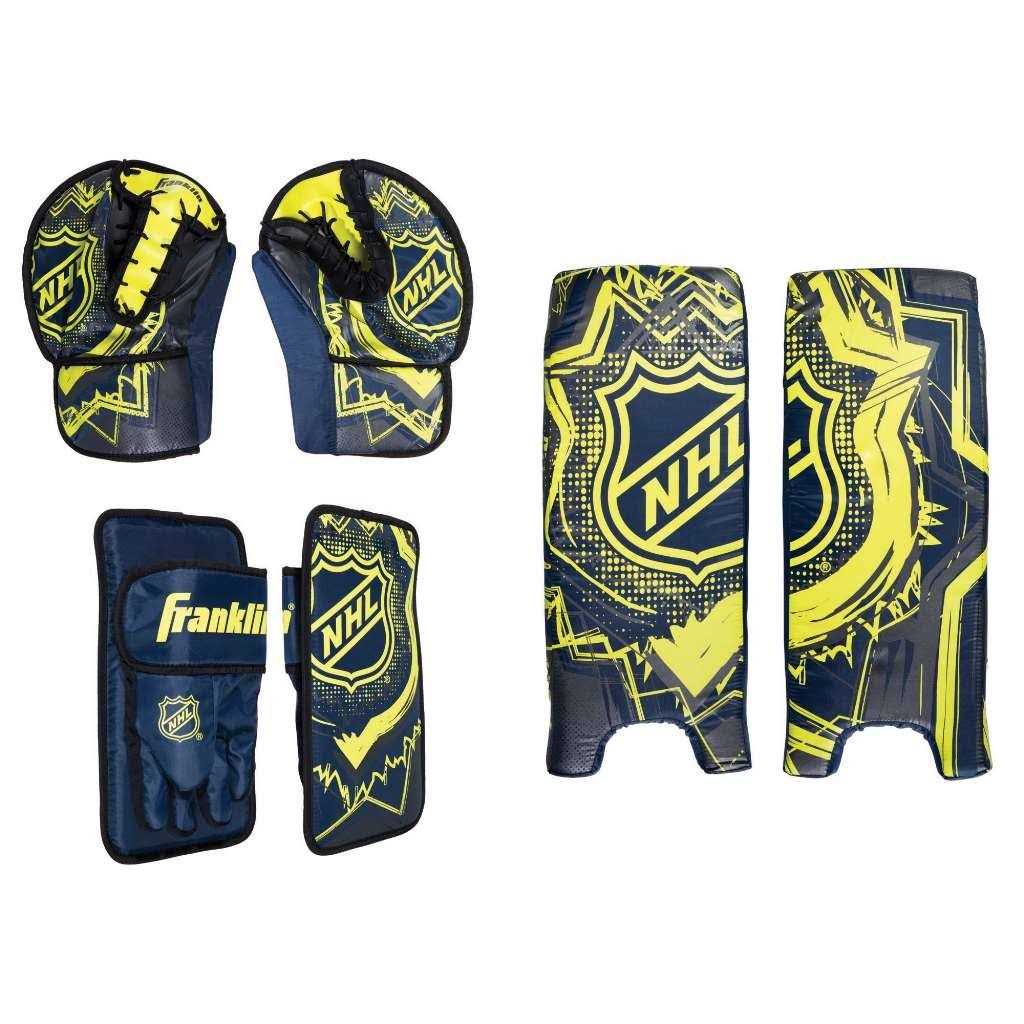 Franklin Sports Kids Street Hockey Goalie Pads Set Youth Mini + Street Hockey Goalie Gear