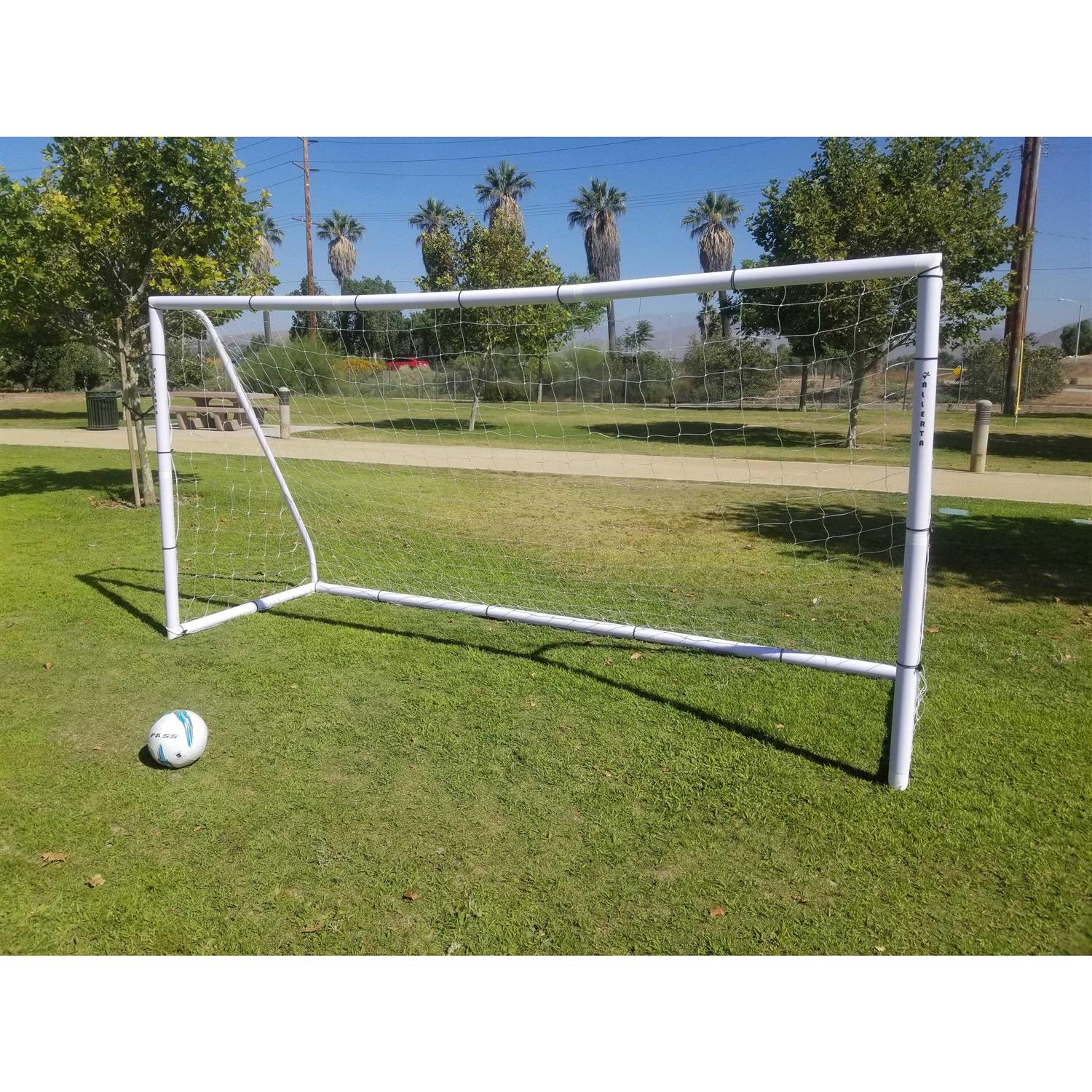 Vallerta Premier Portable 6 Ft Ayso Youth Regulation Size Soccer Goal. 62MM Diameter Heavy Duty PVC Frame w/Weatherproof 4mm Net. Practice - Image 3