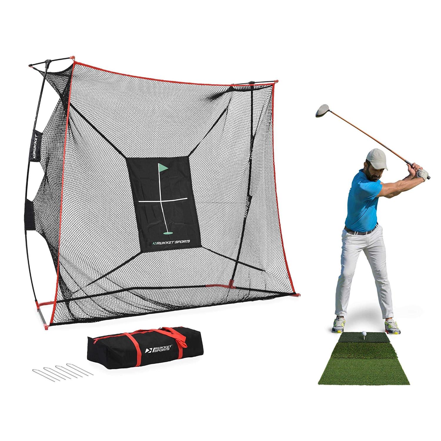 Rukket Sports 9x7ft Haack Pro Golf Net with Tri-Turf Mat - Image 4