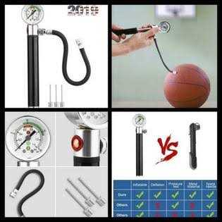 Ball Pump with Pressure Gauge eBall Sports Ball Air Pump with Inflation Needles & Pressure Release Valve for Basketball - Image 5