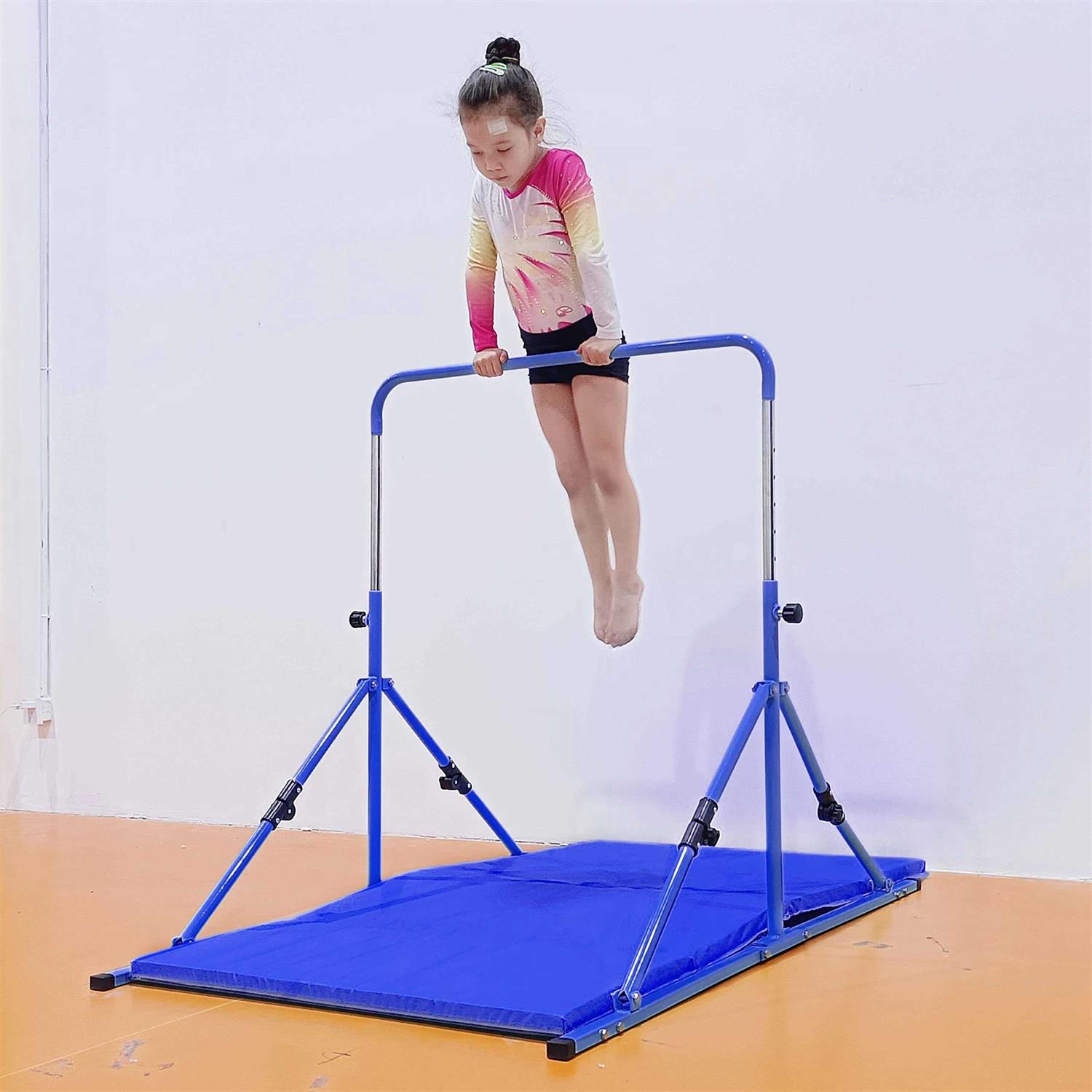 Seliyoo fodable Gymnastic kip bar, Gymnastics bar for Kids Ages 3-12,Adjustable Height from 33 to 49, Safety and Durable Triangle Base Gymnastics - Image 3