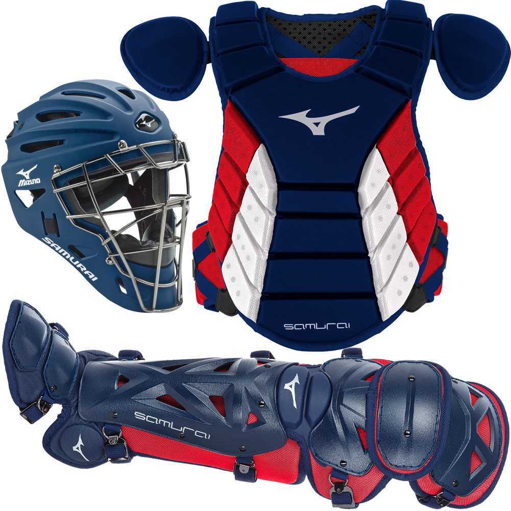 Mizuno Youth Samurai Catcher's Set Navy/Red