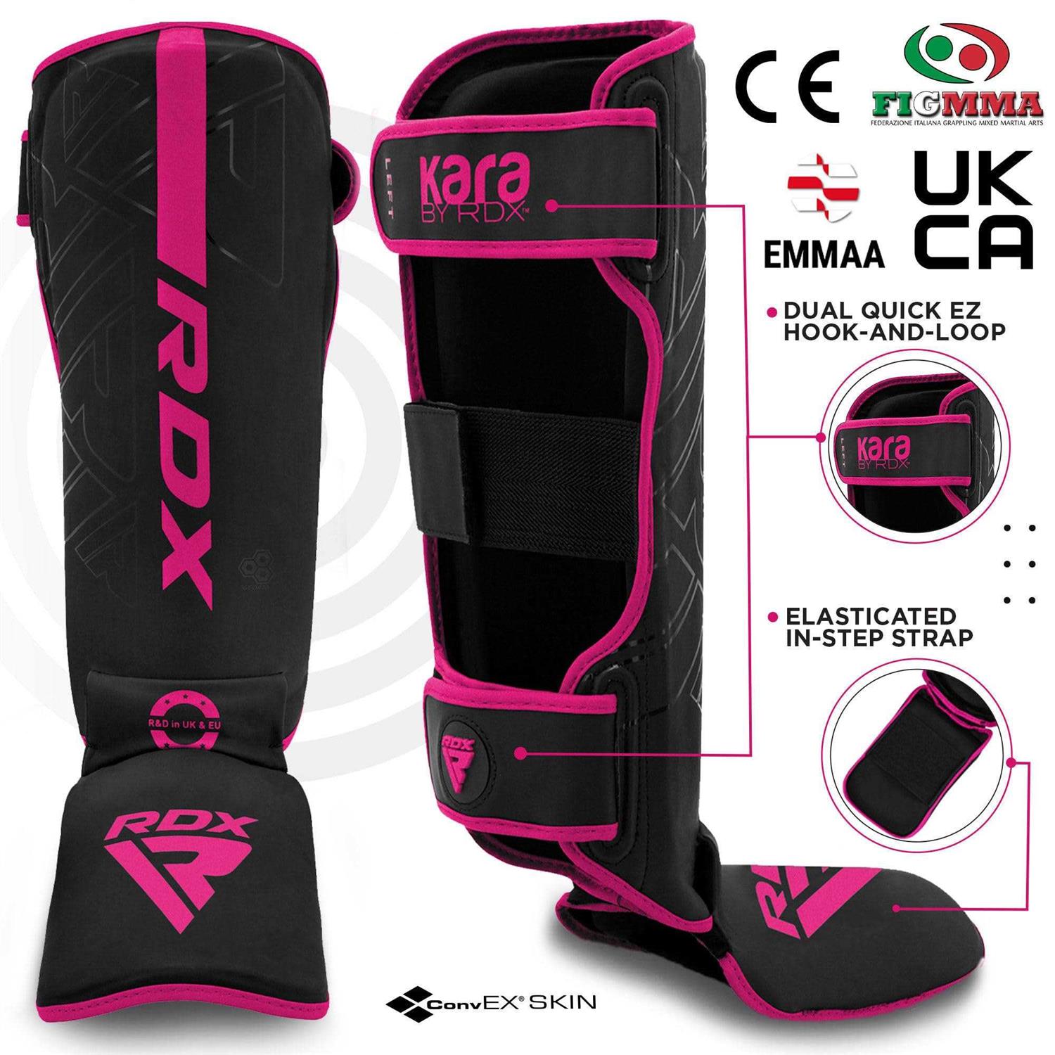 RDX Shin Guards for Kickboxing, Muay Thai and Training Pads Maya Hide Leather Kara Instep Foam Protection - Image 5