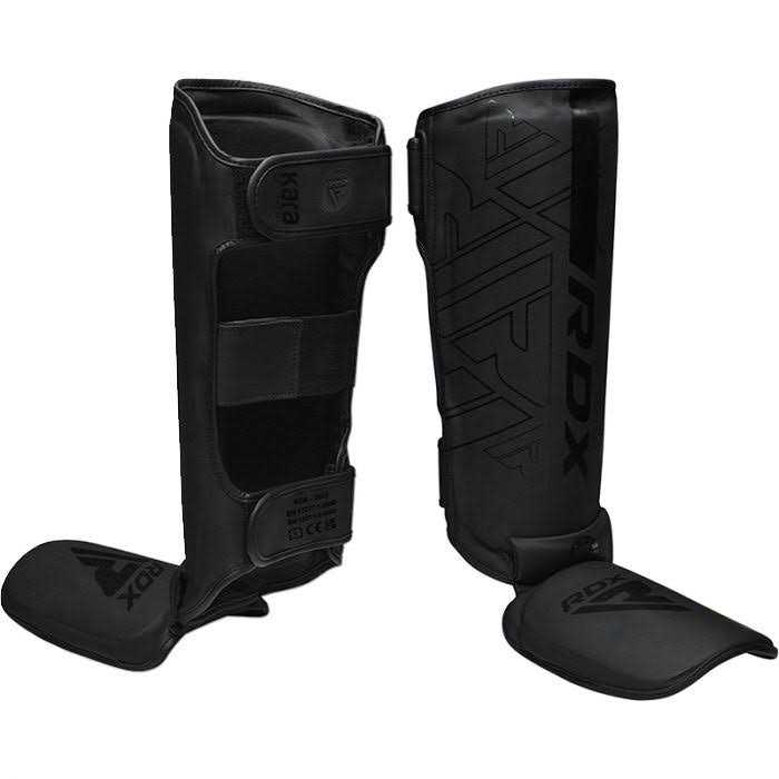 RDX Shin Guards for Kickboxing, Muay Thai and Training Pads Maya Hide Leather Kara Instep Foam Protection