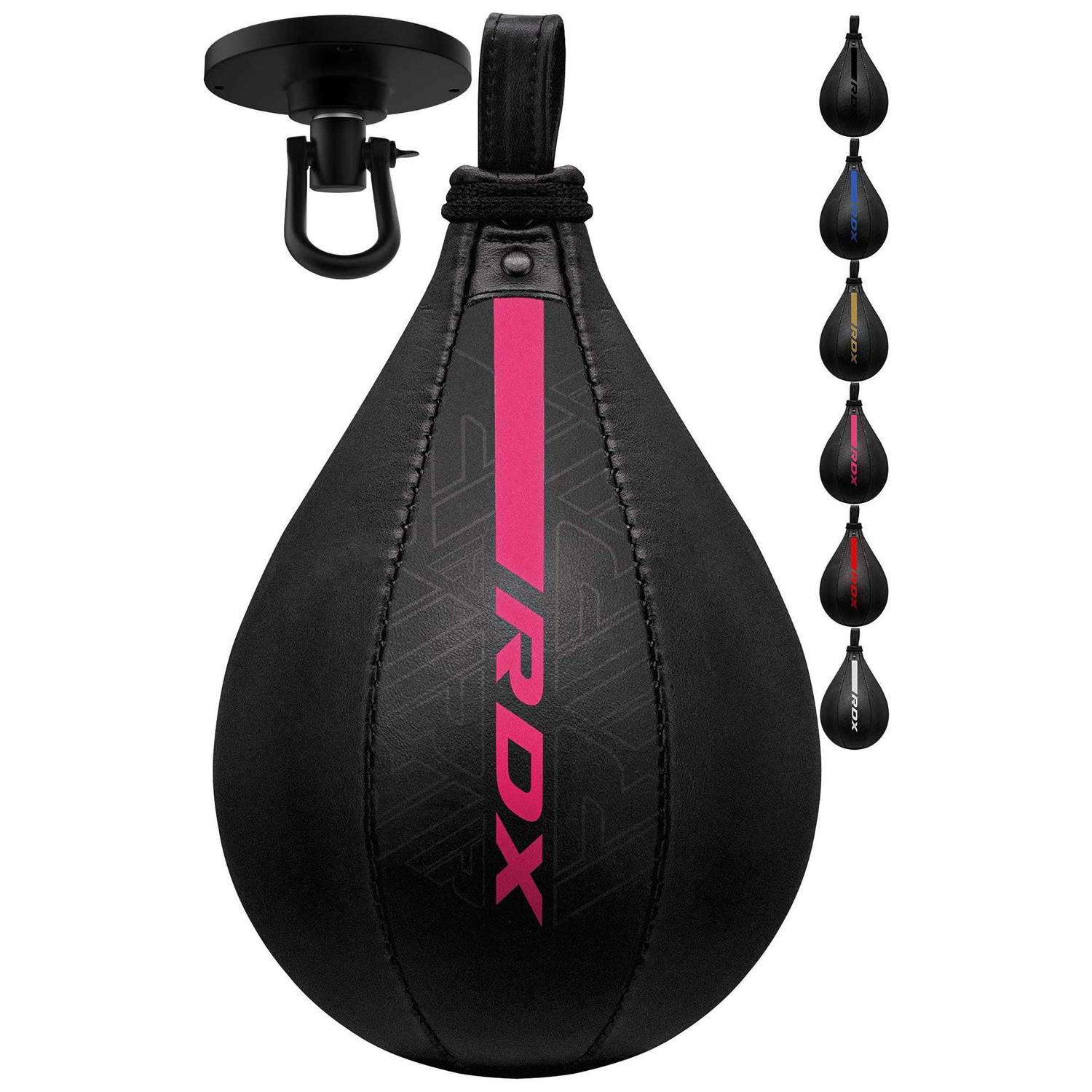 RDX Speed Bag Boxing Ball and Swivel Set Maya Hide Leather Dodge Striking Mount Kit with Additional Bladder