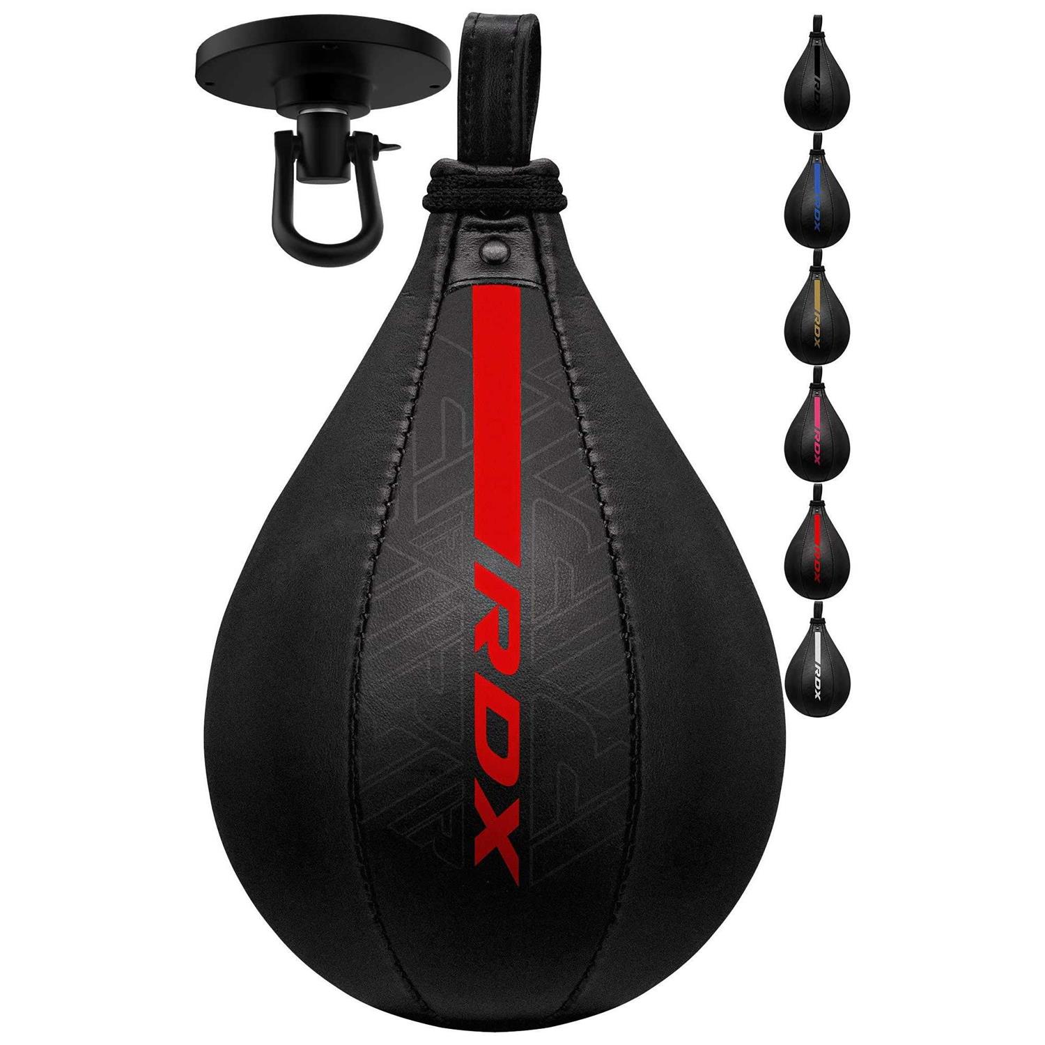 RDX Speed Bag Boxing Ball and Swivel Set Maya Hide Leather Dodge Striking Mount Kit with Additional Bladder
