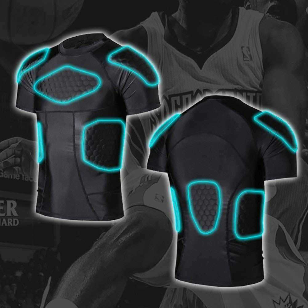 Boly Men's Padded Compression Shirt Protective Short Sleeve for Sports & Training - Image 2