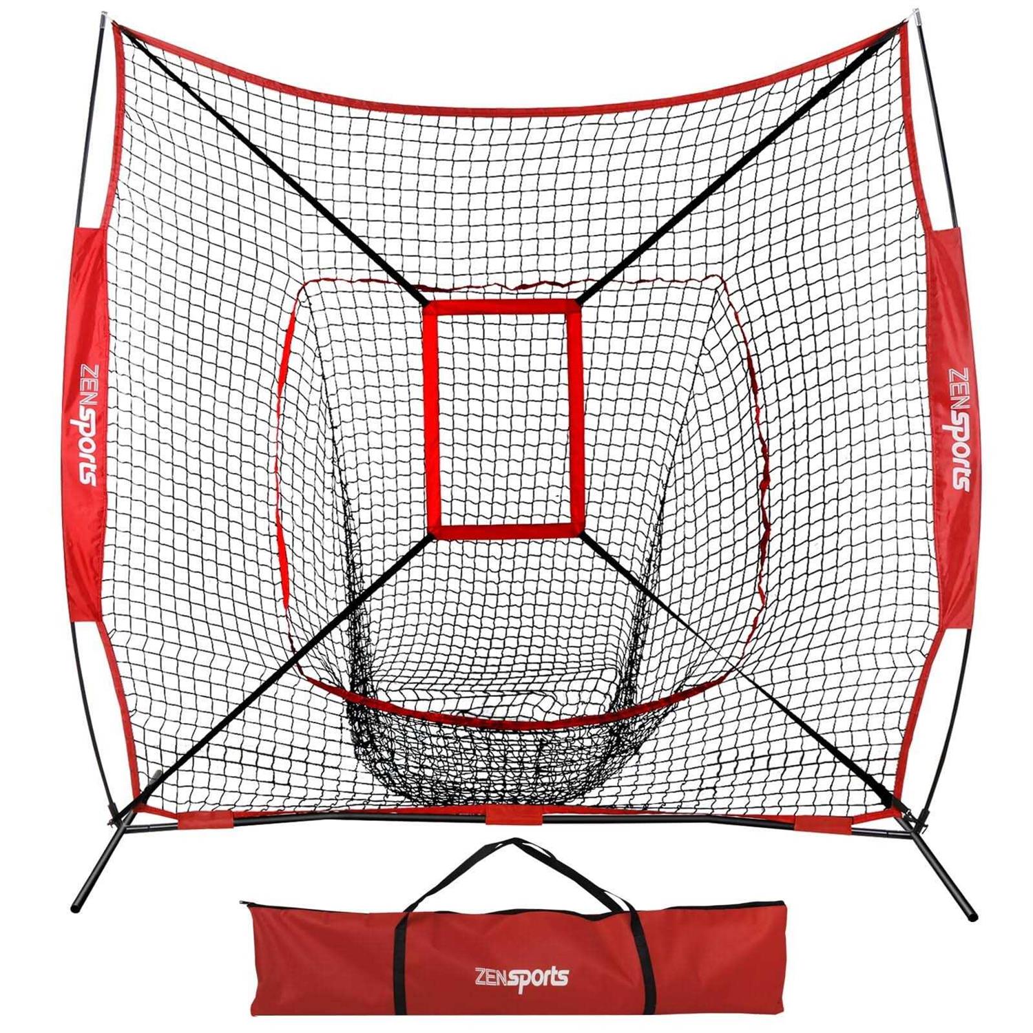 Zenstyle 7'7'Baseball Softball Practice Net with Batting Tee Pratice Hitting Pitching Fielding with Strike Zone Target and Carrying Bag - Image 5