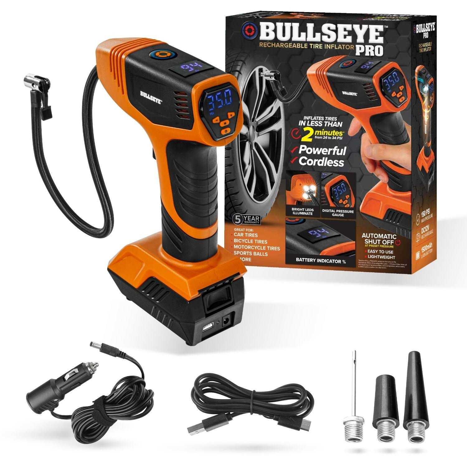 Bullseye Pro 12V 150-PSI Rechargeable Tire Inflator - Image 4