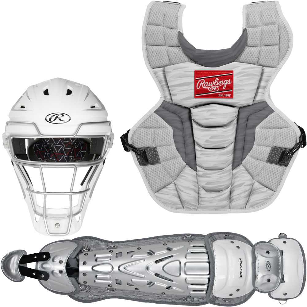 Rawlings Intermediate Velo 2.0 Catcher's Set White/Silver