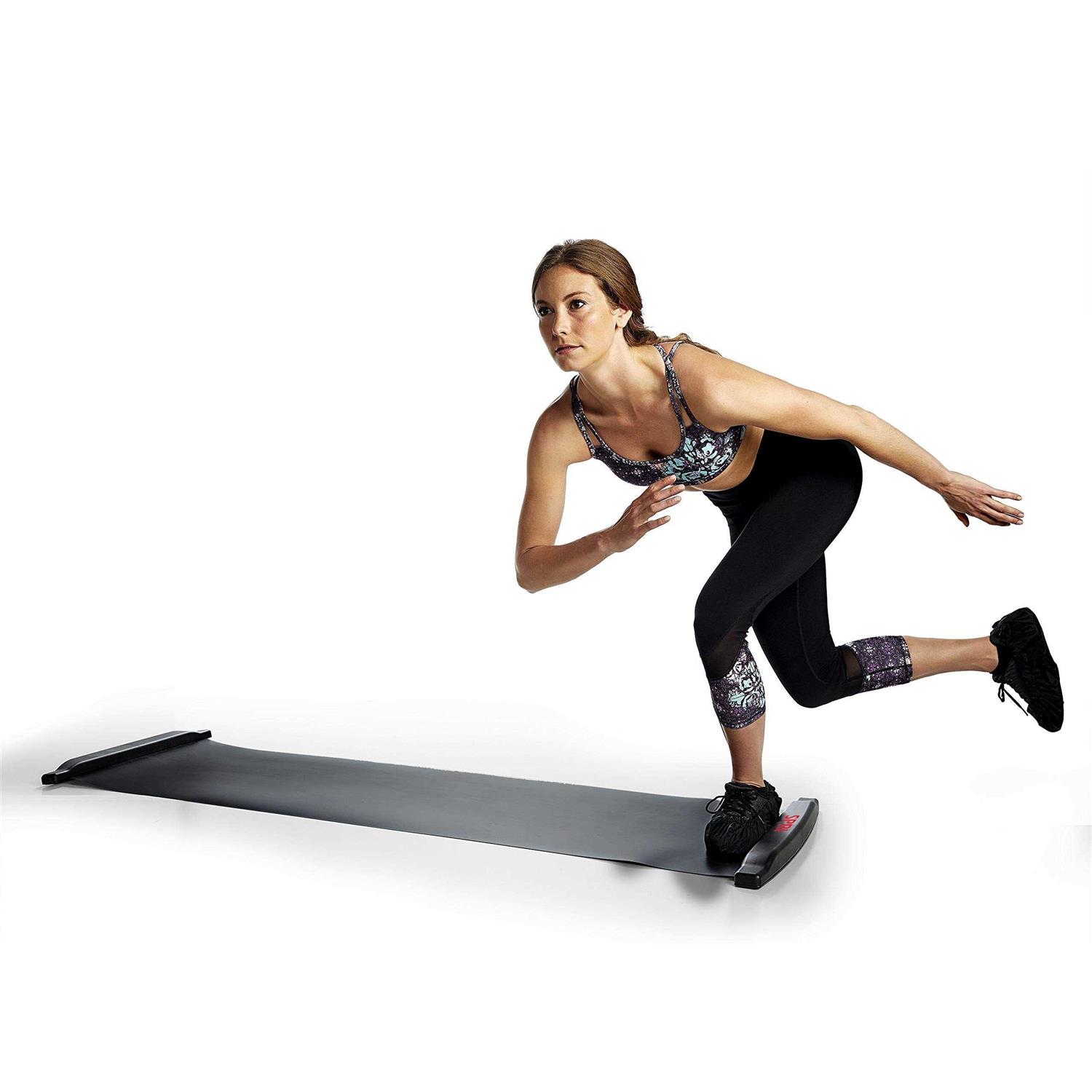 SPRI Slide Board with End Stops, Sliding Booties, Mesh Carrying Bag and Exercise Guide for Low Impact Balance Training - Image 5