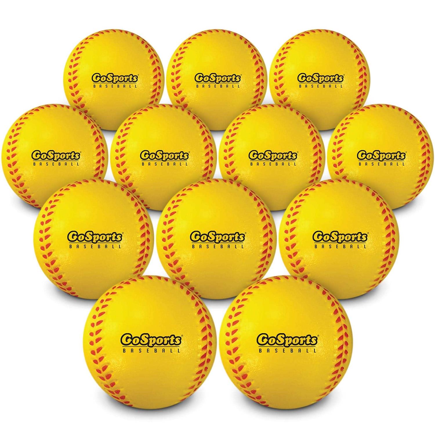 Gosports Foam Training Baseball 12 Pack Regulation Size Foam Baseballs for Soft & Safe Throwing, Catching and Batting Practice