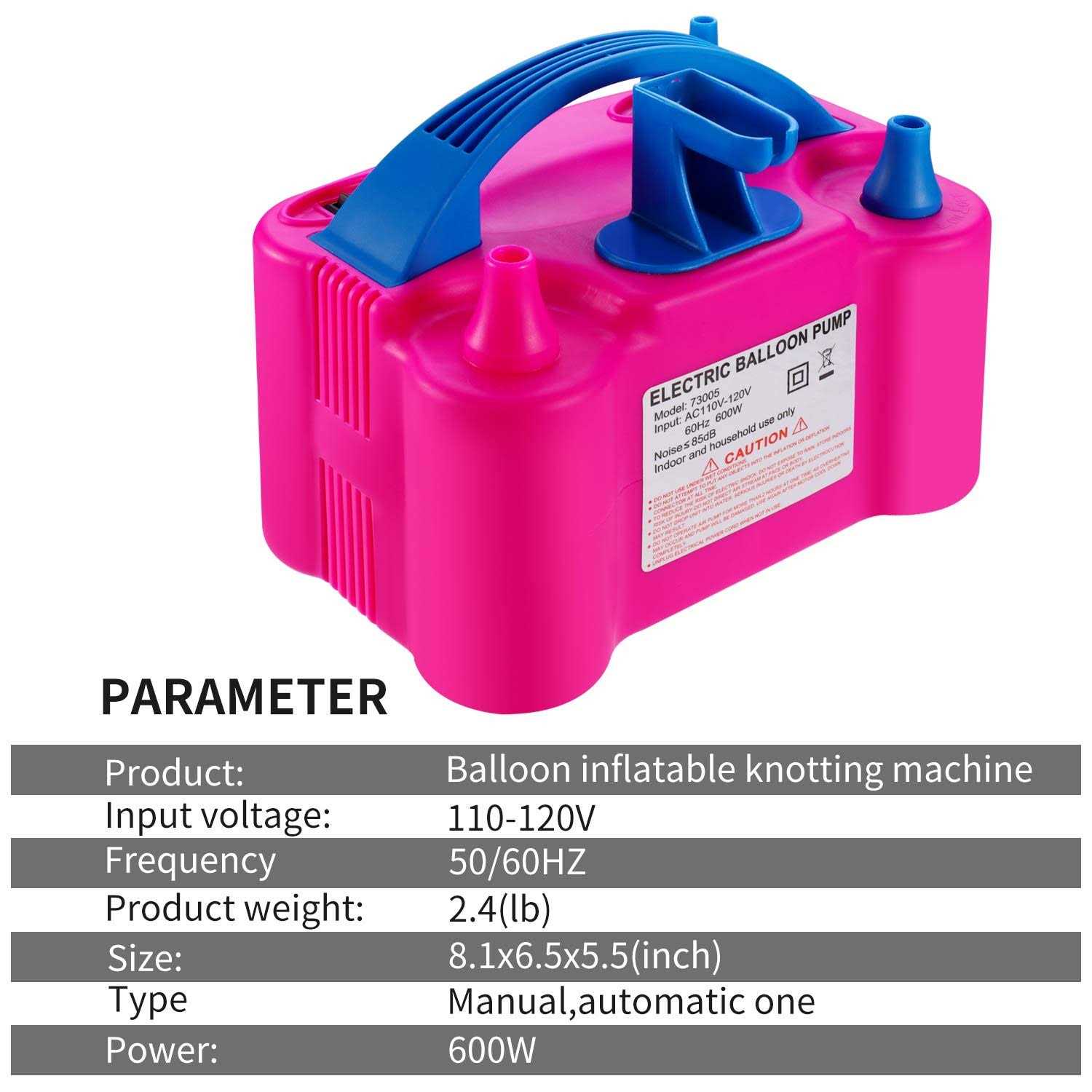 PCFING Electric Air Balloon Pump and Balloon Tying Tool In One Portable Dual Nozzle Electric Balloon Blower Air Pump Balloons Inflator with Tying Tool on - Image 2