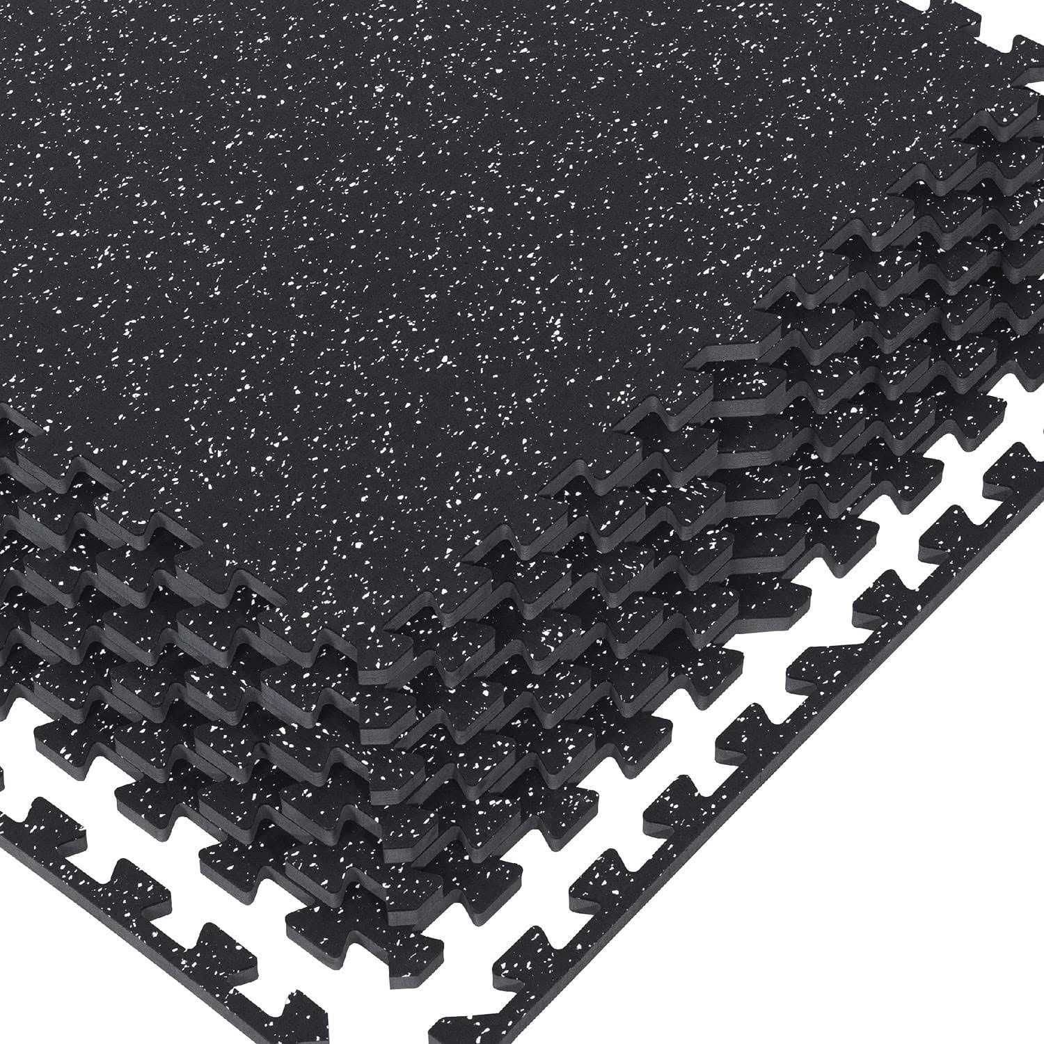 Holymus 1/2 inch Thick 24 Sq Ft Rubber Top High Density EVA Foam Exercise Gym Mats 6 Pcs