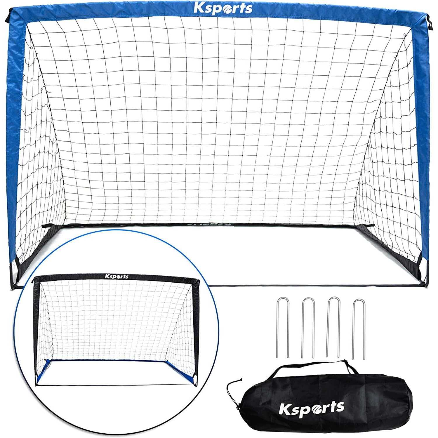Ksports Portable Soccer Goals Soccer Net For Backyard Training Includes Nylon Wound Soccer Ball with Pump - Image 3