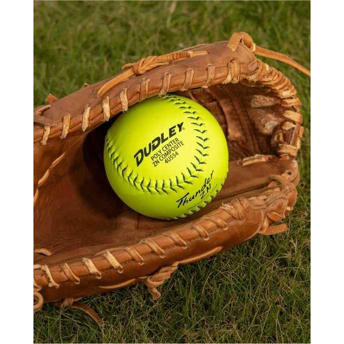 Dudley 12 USSSA Thunder ZN Pro-M Stamp Slowpitch Softball -12 Pack - Image 3