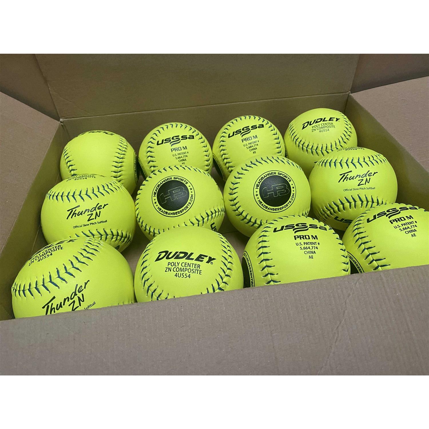 Dudley 12 USSSA Thunder ZN Pro-M Stamp Slowpitch Softball -12 Pack - Image 5