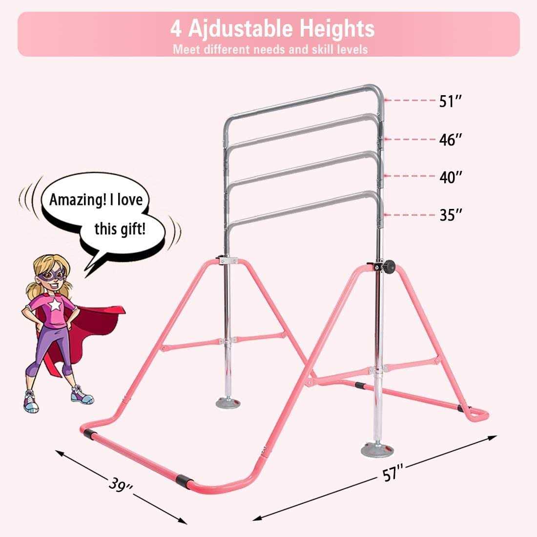 Safly Fun Gymnastics Junior Training Bar Gymnastic Horizontal Kids - Image 3