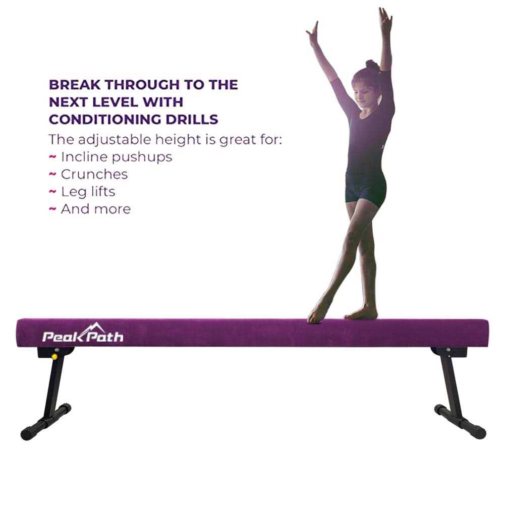 Peakpath 8ft Adjustable&foldable Gymnastics Balance Beam,home Gym Equipment,easy Assembling and Storage,no Tool Require,for Kids Children Girls - Image 2