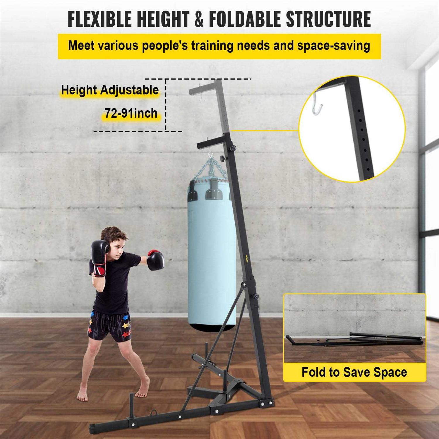 VEVOR Heavy Bag Stand Free Standing Punching Punch Bracket Station Boxing Stand Height Adjustable Folding Boxing Bag Stand - Image 3