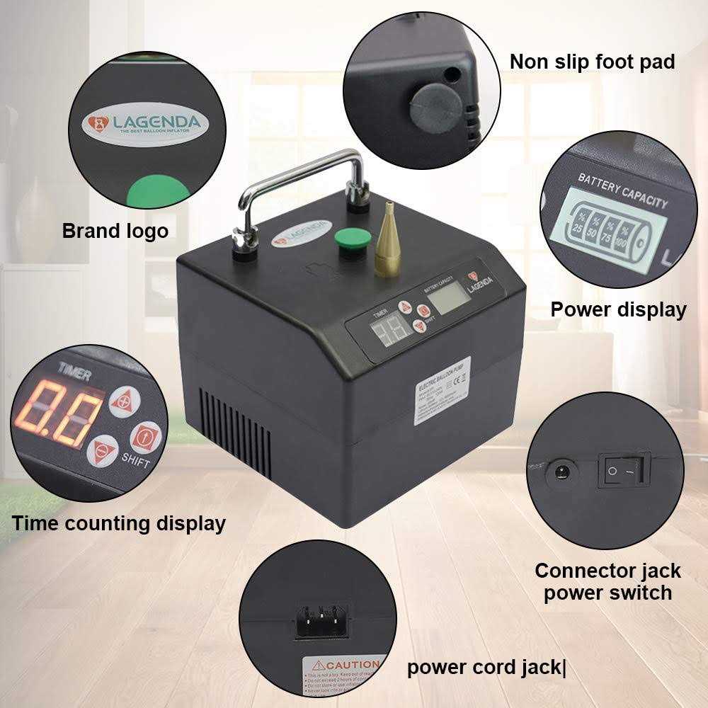 Lagenda Electric Air Balloon Pump B231 Portable Professional Automatic Modeling Balloon Inflator Electric Balloon Blower Pump Air Blower with Timer - Image 2
