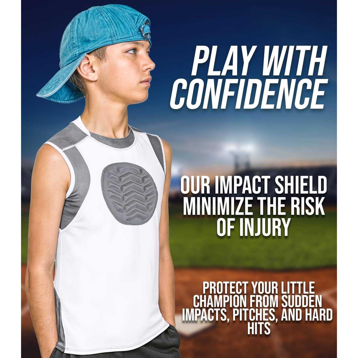 Exxact Sports Youth Baseball Chest Protector Padded Sternum Chest Guard - Image 4