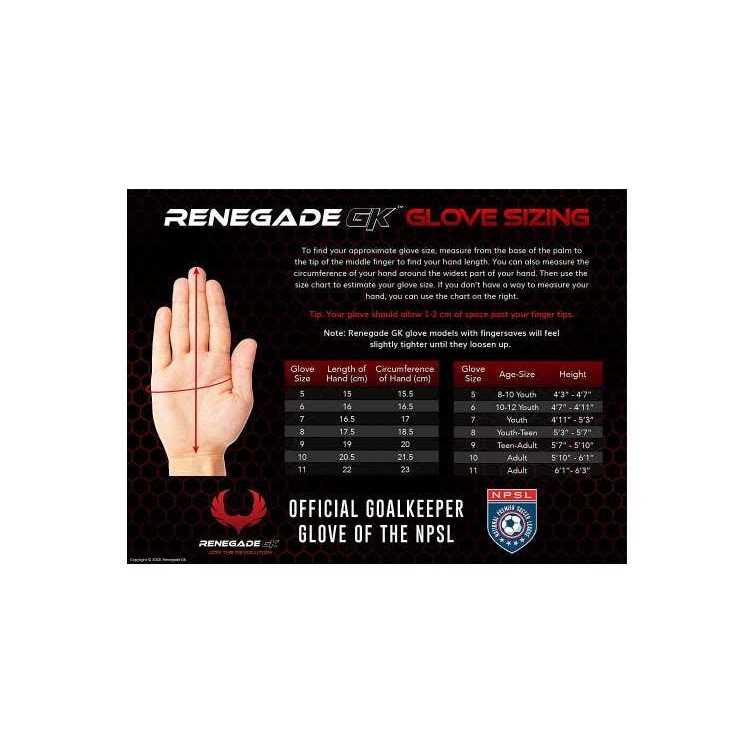 Renegade GK Vortex Goalie Gloves 3.5+3mm Hyper Grip & 4mm Duratek