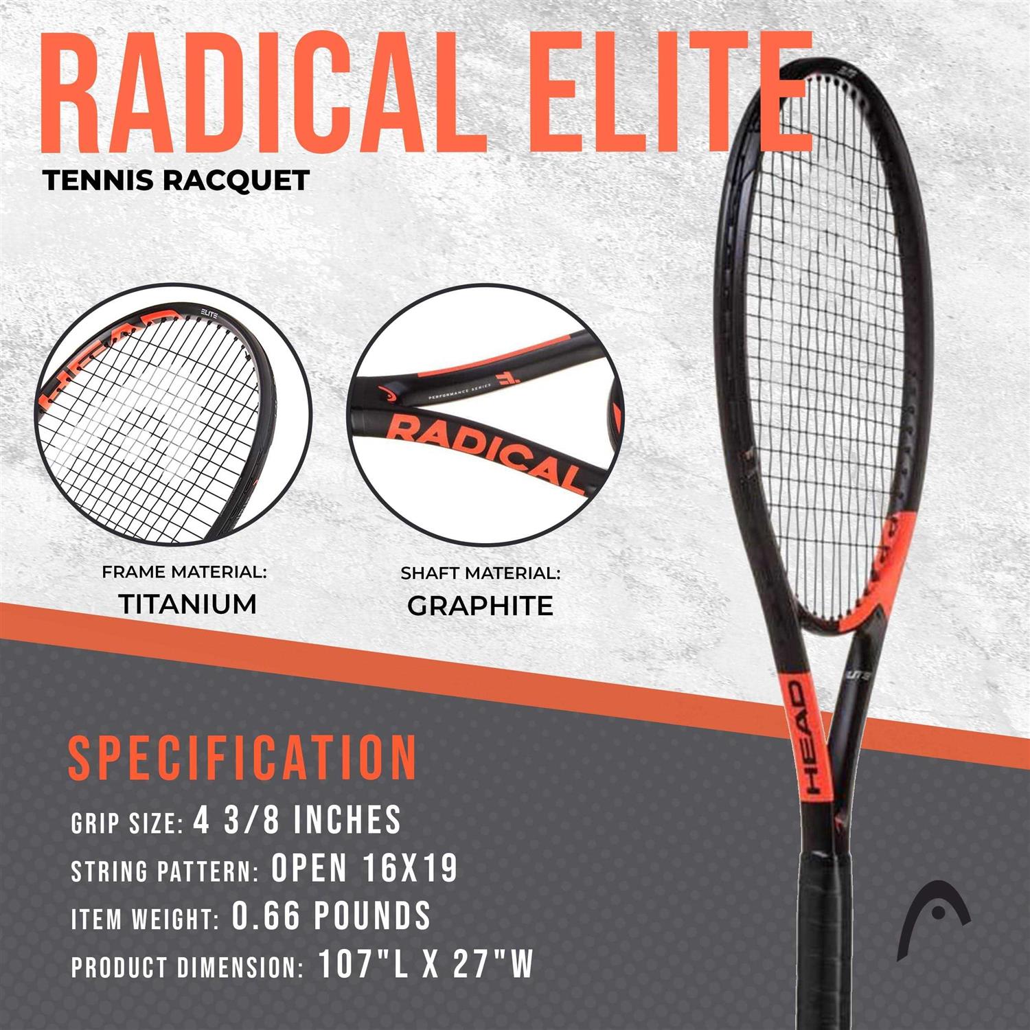 Head Ti Radical Elite Tennis Racquet - Image 4
