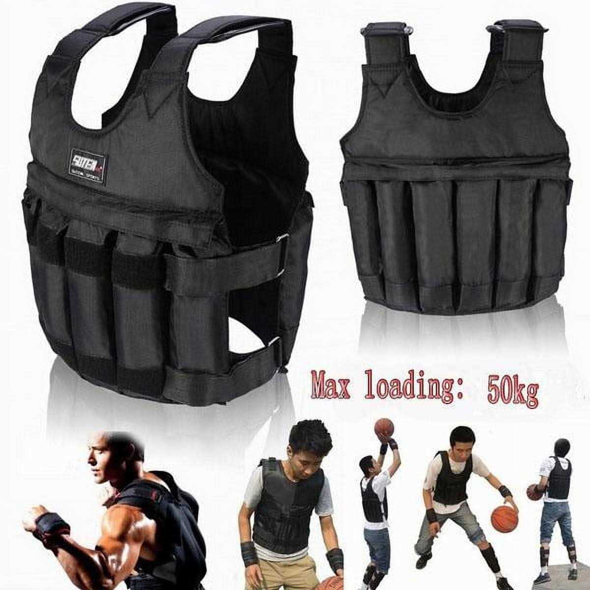 Jadeshay Weighted Vest for Men Workout Adjustable Weight Vests 20lbs/ 30lbs/ 40lbs/ 50lbs/ 100lbs Max Loading 110lbs Workout Equipment - Image 3