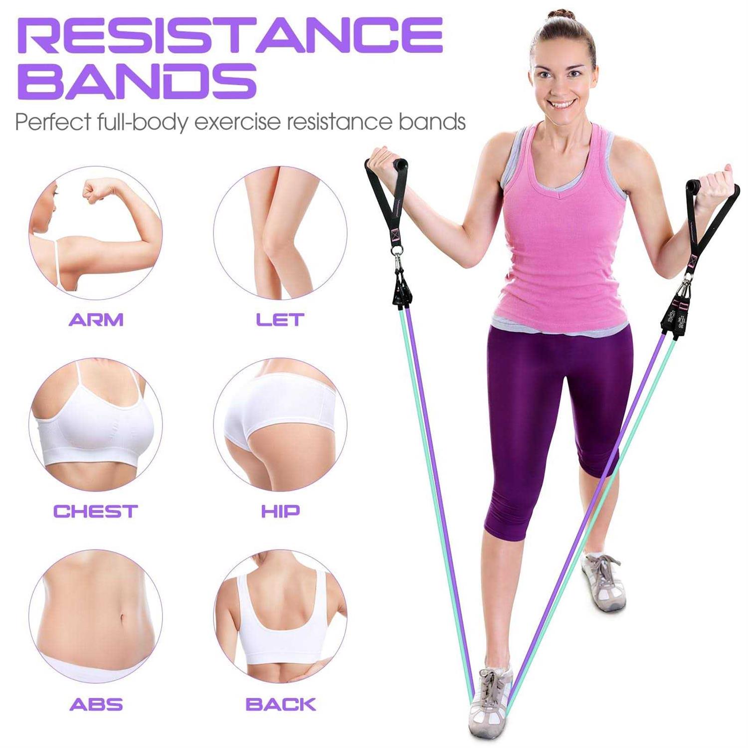 RENRANRING Resistance Bands for Working Out 150LBS Exercise Bands Workout Bands - Image 4