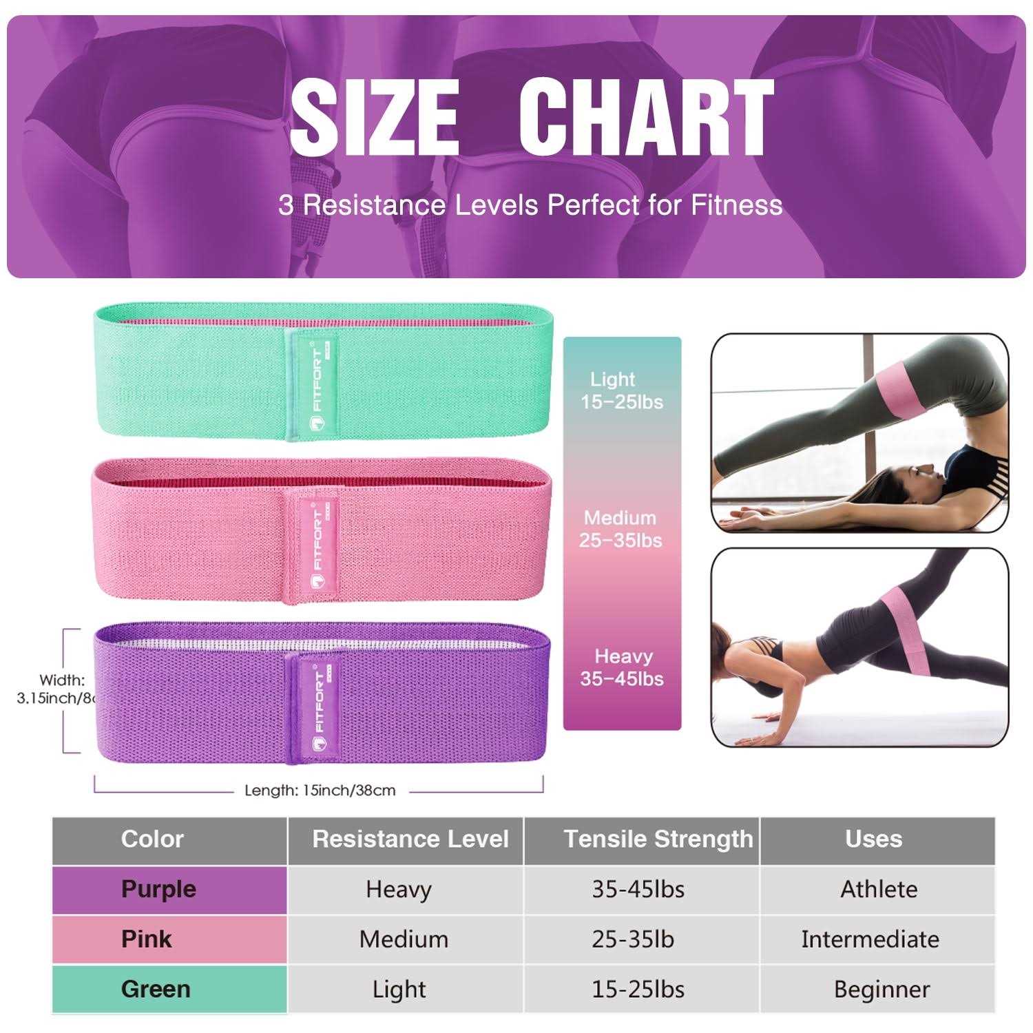 Meidong Resistance Bands for Legs and Butt Exercise Bands Non Slip Elastic Booty Bands - Image 3
