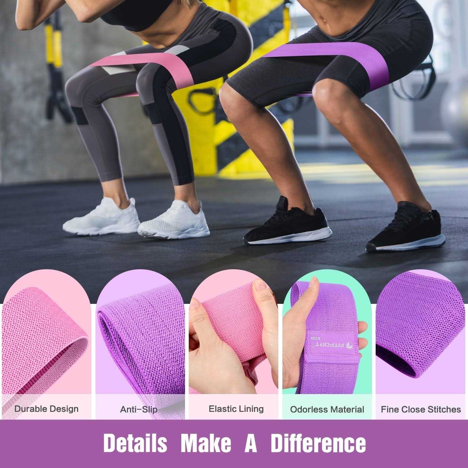 Meidong Resistance Bands for Legs and Butt Exercise Bands Non Slip Elastic Booty Bands - Image 4
