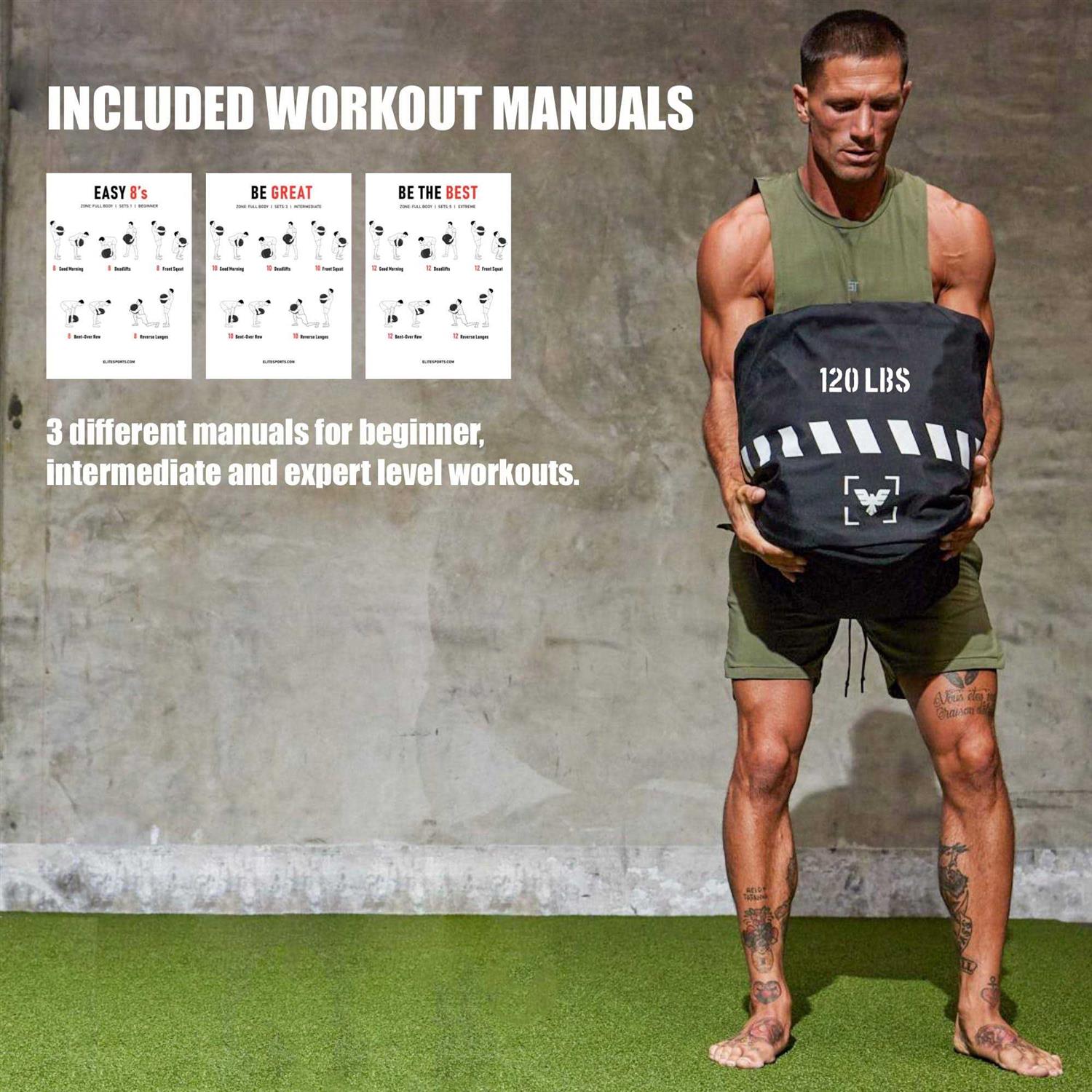 Elite Sports Workout Sandbag Heavy-Duty Strongman Sand Bags for Full-Body & Core Training - Image 5