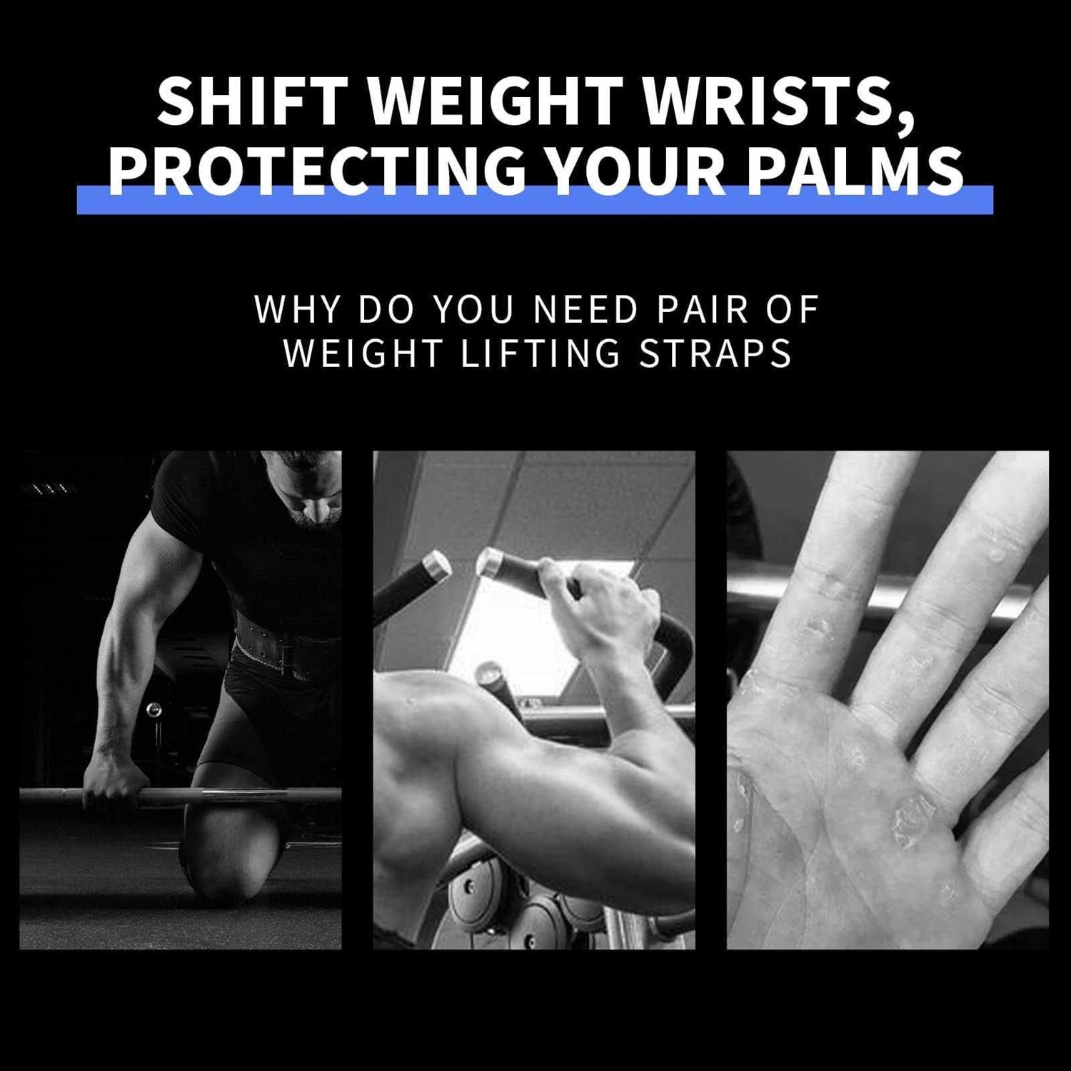 MANUEKLEAR Weightlifting Wrist Straps with Cushion Wrist Loop,Leather Weight Lifting Wrist Straps for Deadlifts - Image 3