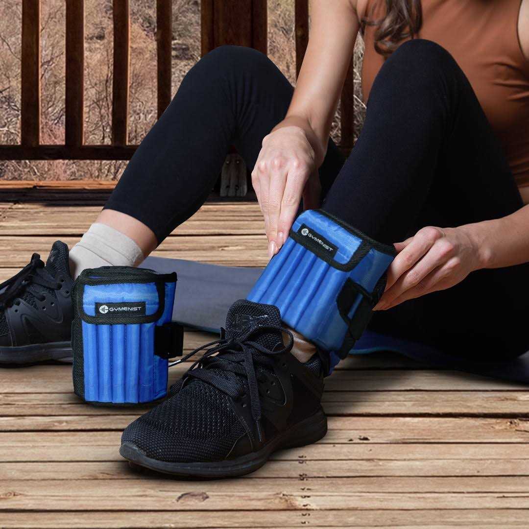 Gymenist Pair Of Adjustable Ankle Weights Can Be Adjusted Easily With Metal Sticks Weight Set of 2 Wrist and Ankle Workout Exercise Weights - Image 3
