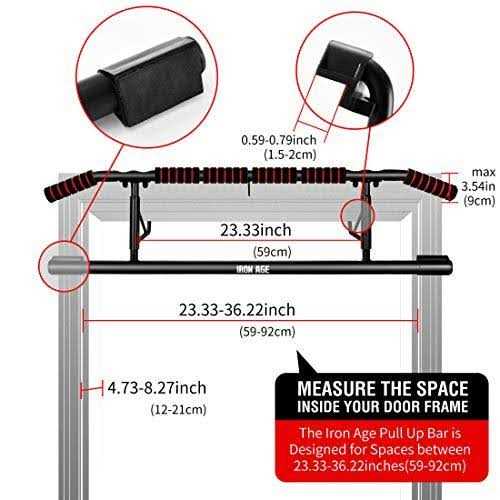 Iron AGE Pull Up Bar For Doorway Angled Grip Home Gym Exercise Equipment - Image 4