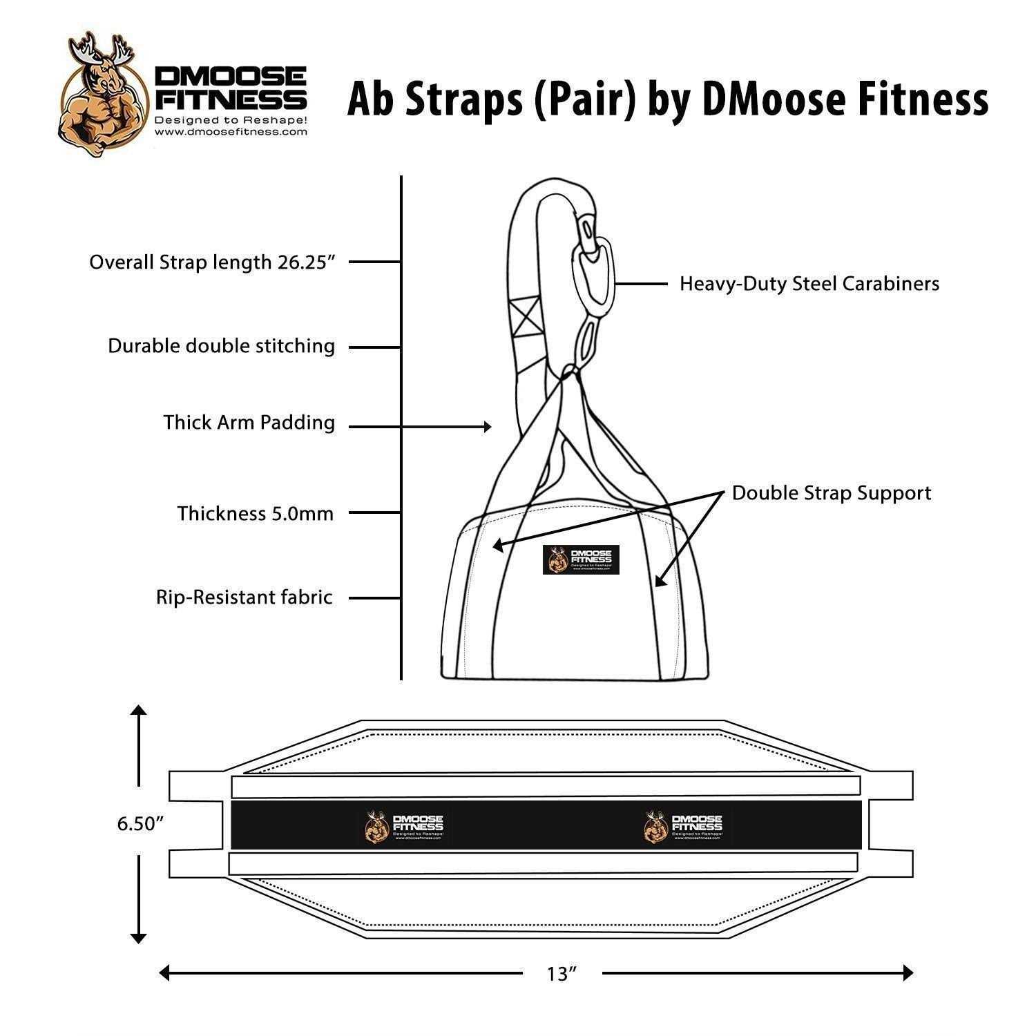 DMoose Ab Straps for Abdominal Muscle Building Arm Support for Ab Workout - Image 3