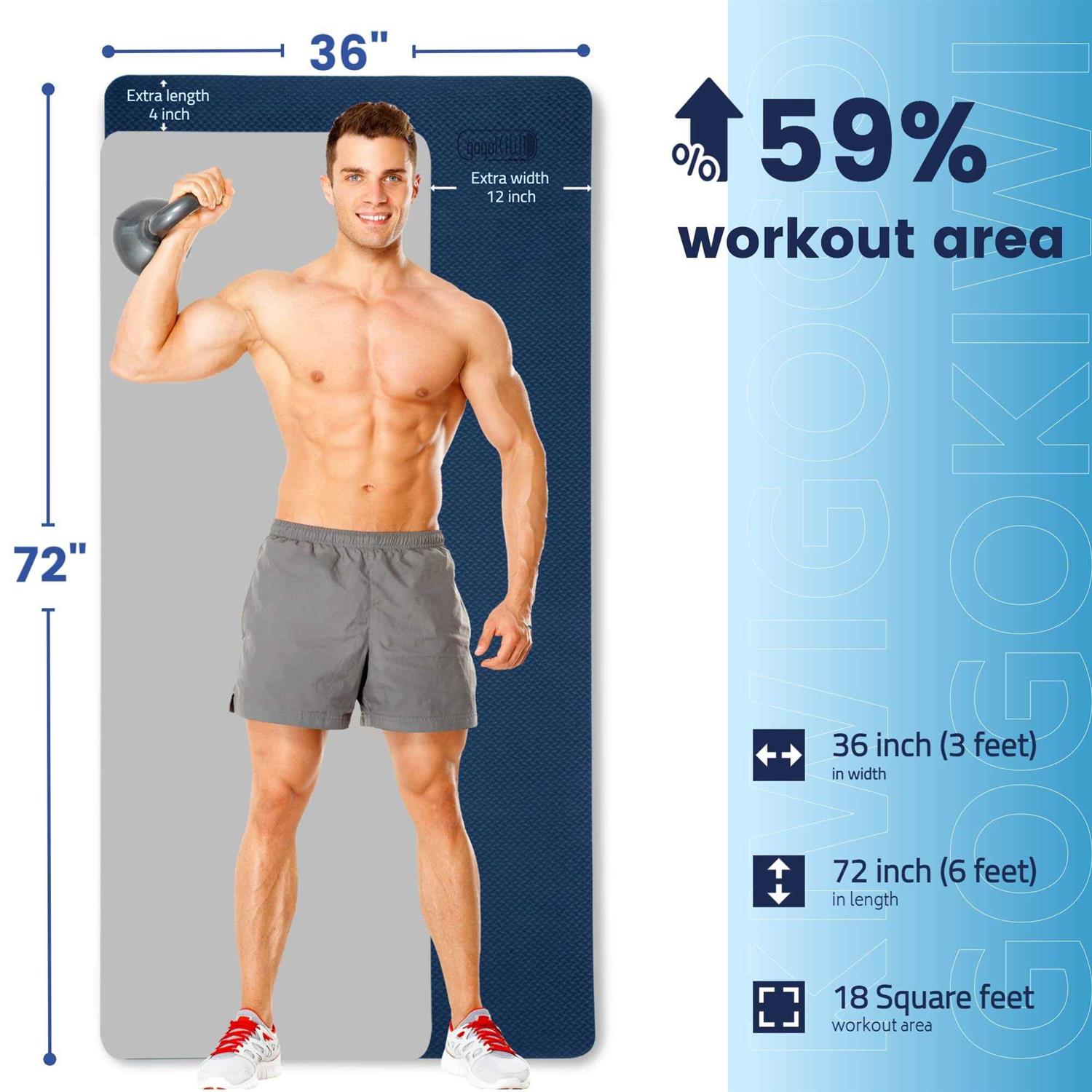 Gogokiwi Yoga Mat Extra Wide Mat for Women Men - Image 4