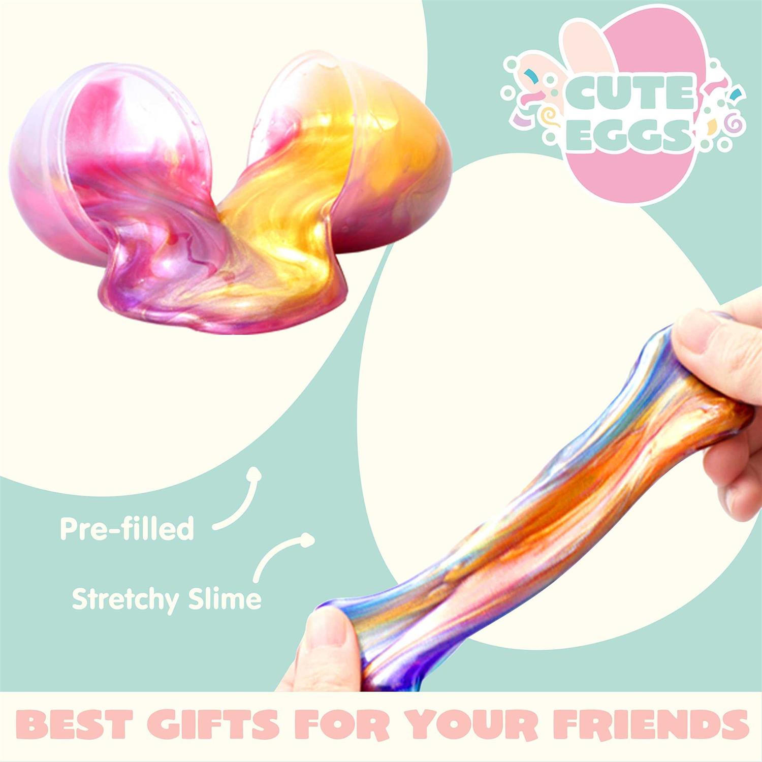 JOYIN 24 Pcs Easter Eggs Filled with Crystal, Galaxy, Slime and Confetti Accessories - Image 3