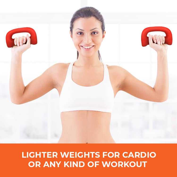 Gymenist Set Of 2 Hand Shaped Neoprene Exercise Workout Jogging Walking Cardio Dumbbells Pair - Image 4